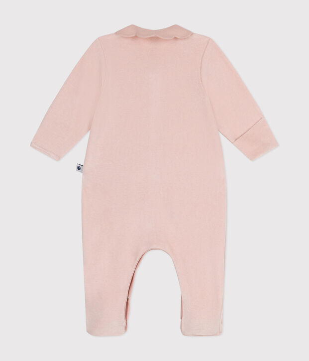 Pijama de terciopelo para beb&eacute; rosa