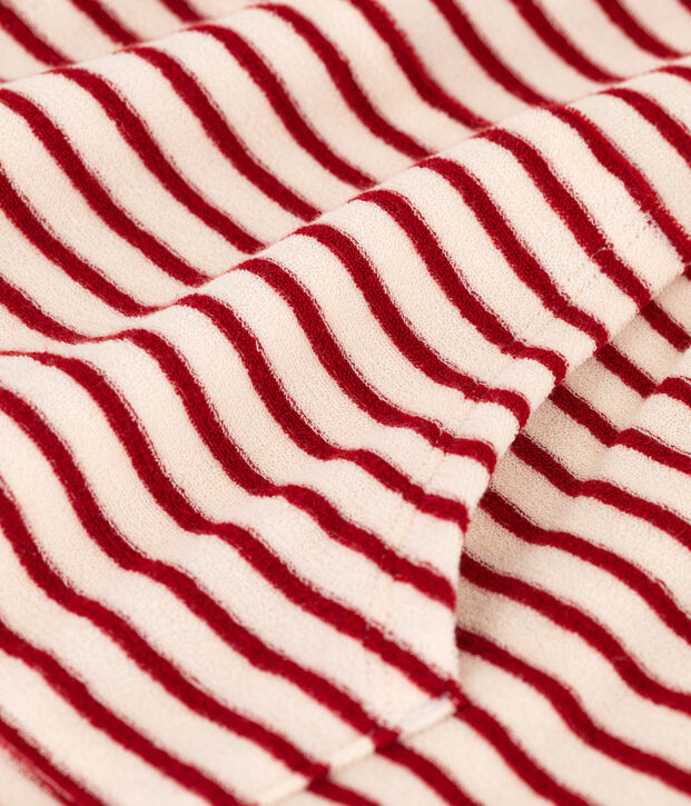 Sudadera a rayas con capucha de ni&ntilde;a / ni&ntilde;o crudo/rojo