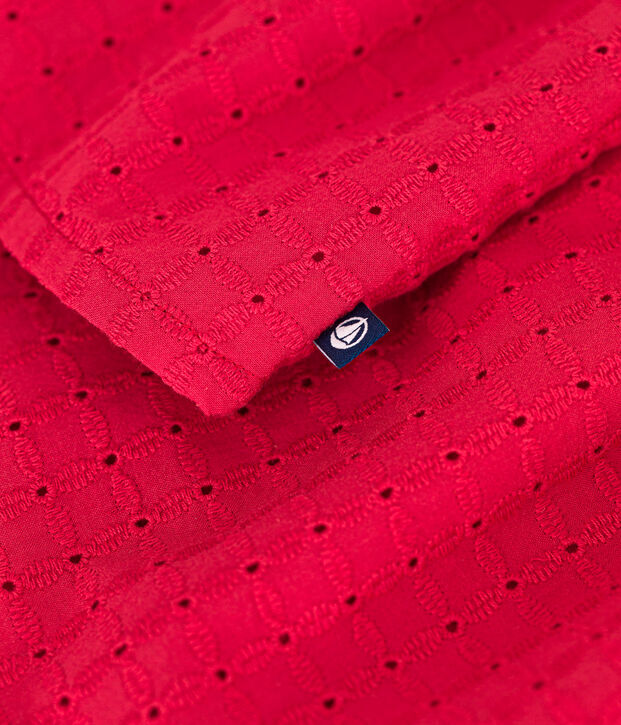 Vestido infantil de algod&oacute;n sin mangas rojo