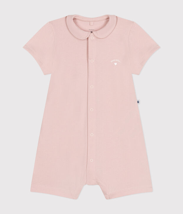 Mono corto de jersey ligero para beb&eacute; rosa