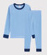 Pijama de mil rayas azul de niño pequeño de punto
