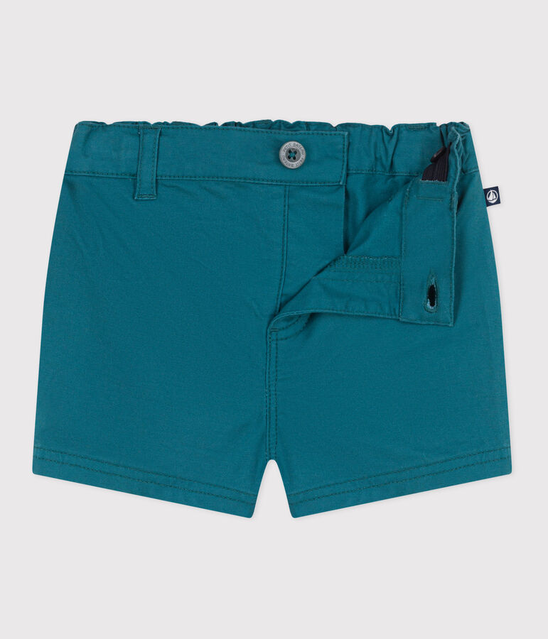 Shorts lisos de sarga para beb&eacute; verde