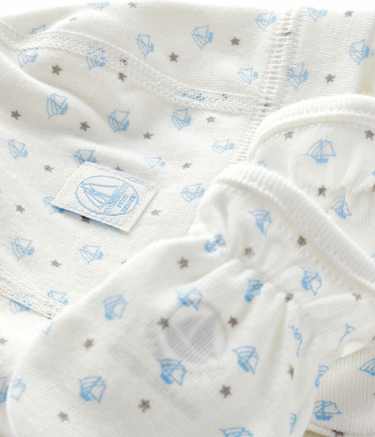 Juego de gorro de reci&eacute;n nacido y manoplas para beb&eacute; de punto variante 2