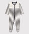 Pijama de terciopelo para bebé blanco MARSHMALLOW/azul SMOKING