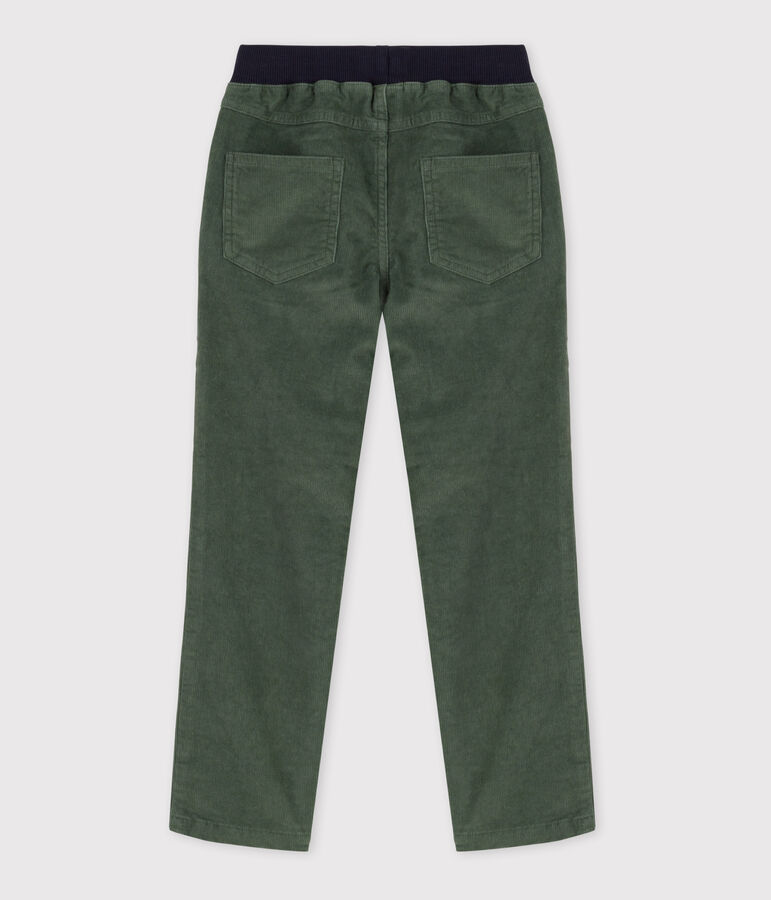 Pantal&oacute;n recto de terciopelo medio de ni&ntilde;a / ni&ntilde;o verde