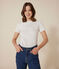 Camiseta Iconique de manga corta de punto liso para mujer blanco ECUME