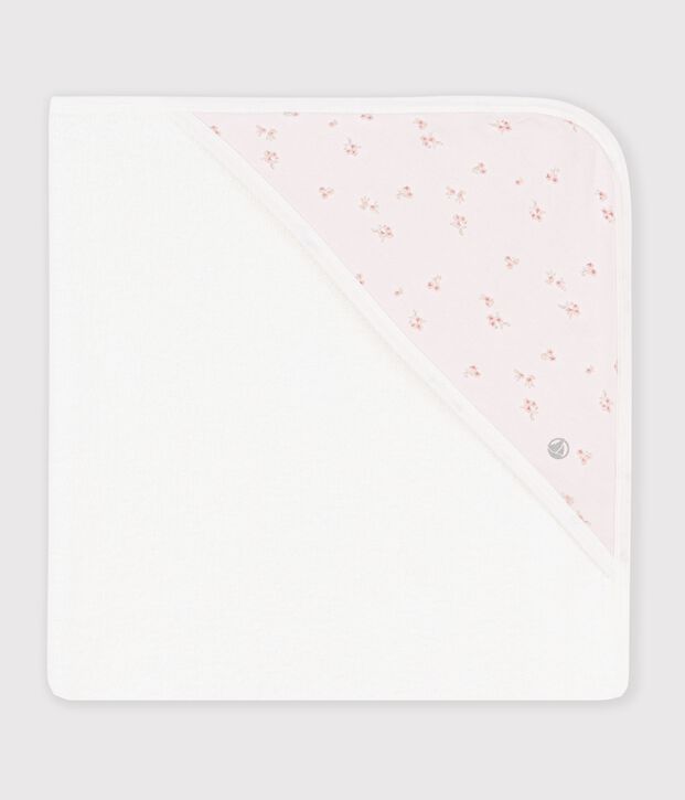 Capa de ba&ntilde;o de algod&oacute;n para beb&eacute; rosa/multicolor
