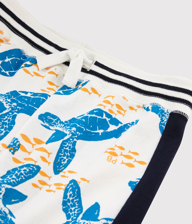 Bermudas de algod&oacute;n de ni&ntilde;o blanco/multicolor