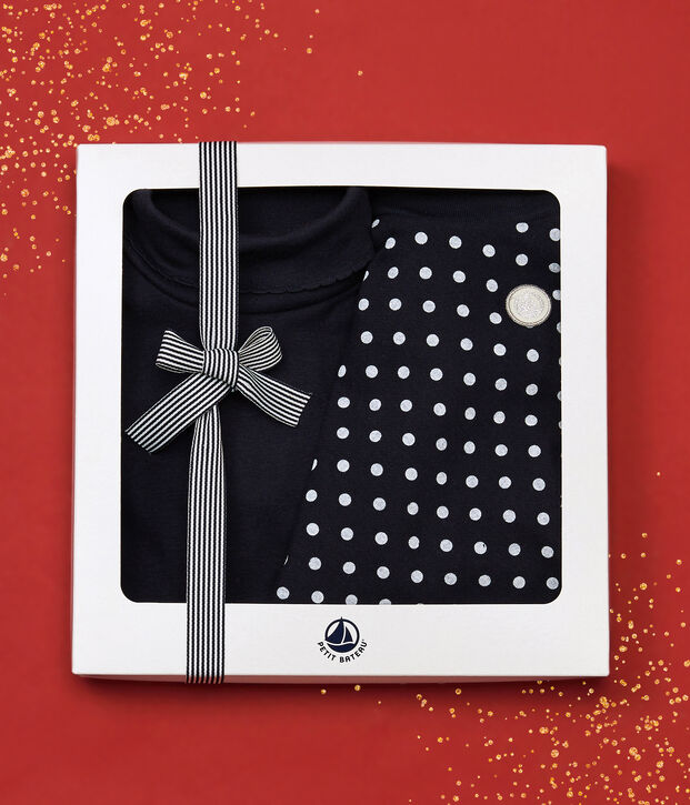 Estuche de regalo de falda y prenda de cuello de cisne de ni&ntilde;a multicolor