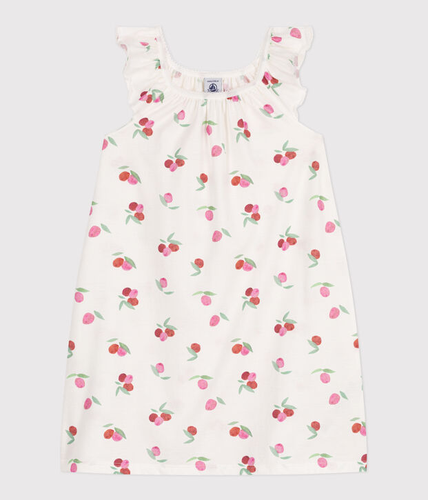 Camis&oacute;n infantil de algod&oacute;n con estampado de frutas blanco/multicolor