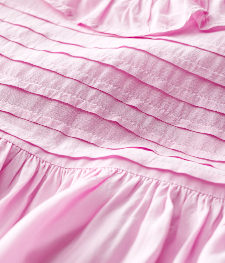 Vestido de manga corta de crep&eacute; de beb&eacute; ni&ntilde;a rosa BOHEME