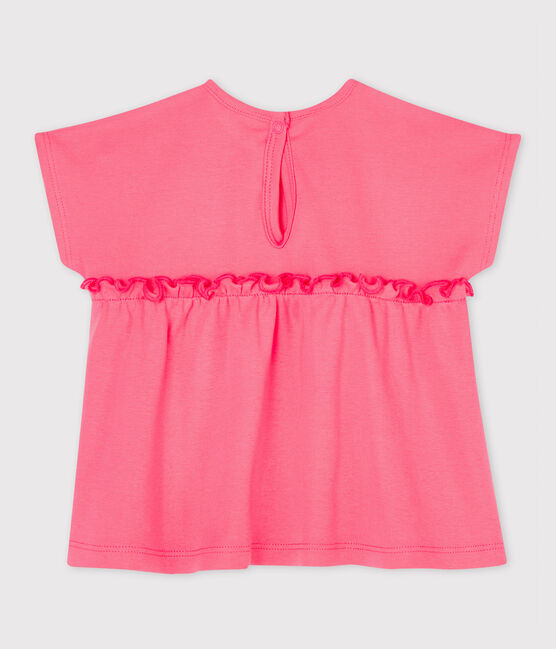 Blusa de manga corta lisa para bebé niña rosa CUPCAKE