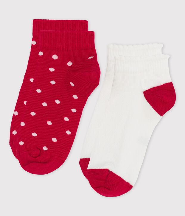 Juego de 2 pares de calcetines de ni&ntilde;a multicolor