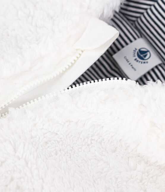 Abrigo de sherpa suave de bebé. blanco MARSHMALLOW