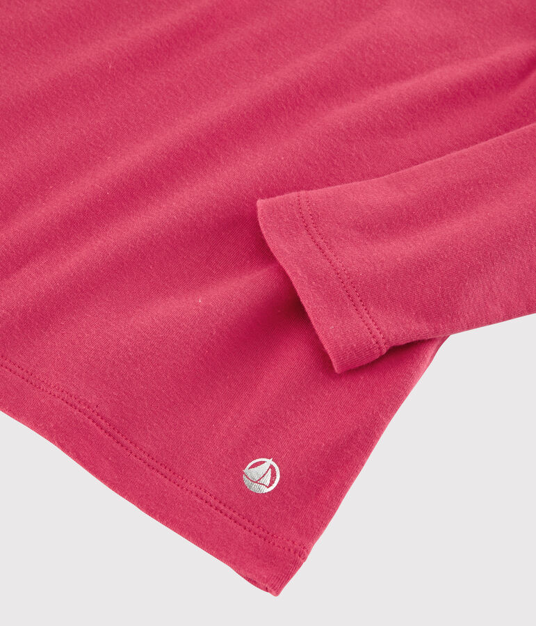 Camiseta de manga larga de algod&oacute;n de ni&ntilde;a rosa POPPY