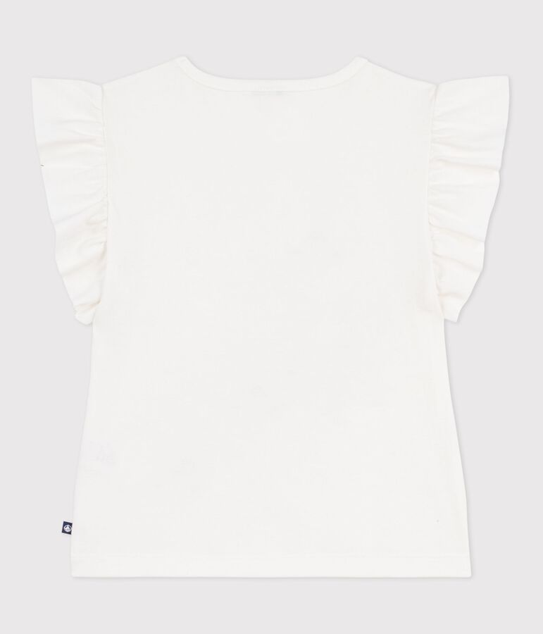Camiseta infantil de manga corta de algod&oacute;n blanco