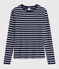 Camiseta icónica con cuello redondo para mujer azul SMOKING/blanco MARSHMALLOW