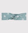 Diadema de popelina con estampado de flores para niña azul PAUL/blanco MARSHMALLOW