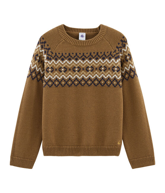 Jersey de niña marron BRINDILLE/blanco MULTICO