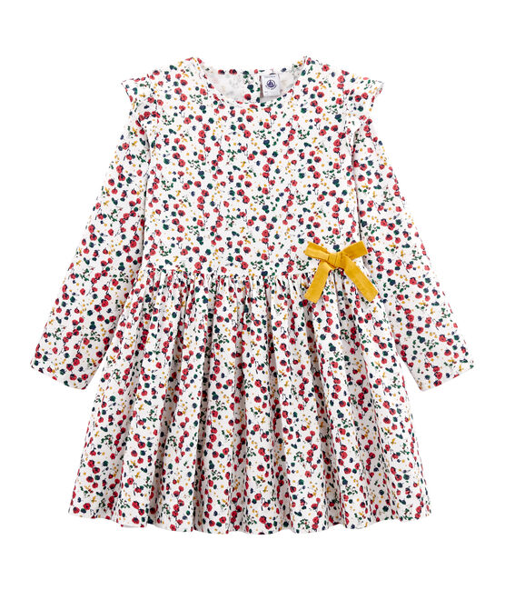 Vestido estampado para niña blanco MARSHMALLOW/blanco MULTICO