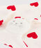 Peluche con corazón de algodón blanco MARSHMALLOW/rojo TERKUIT