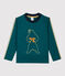 Camiseta de manga larga de algodón de niño verde PINEDE
