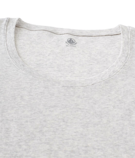 T-shirt femme manches longues col danseuse en coton léger gris BELUGA CHINE