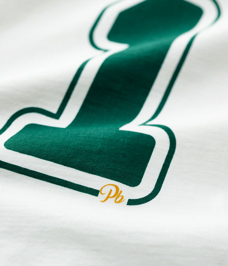 Camiseta de manga larga de algod&oacute;n de ni&ntilde;o blanco MARSHMALLOW 1