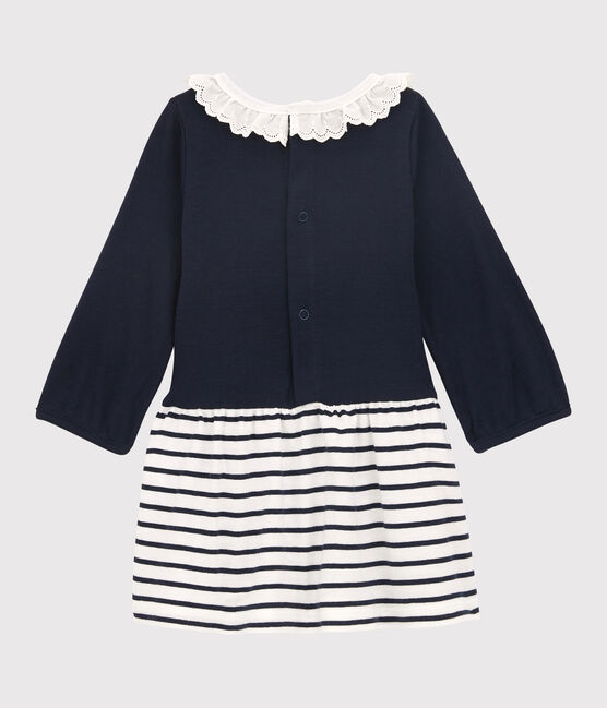 Vestido de manga larga para bebé niña blanco MARSHMALLOW/azul SMOKING