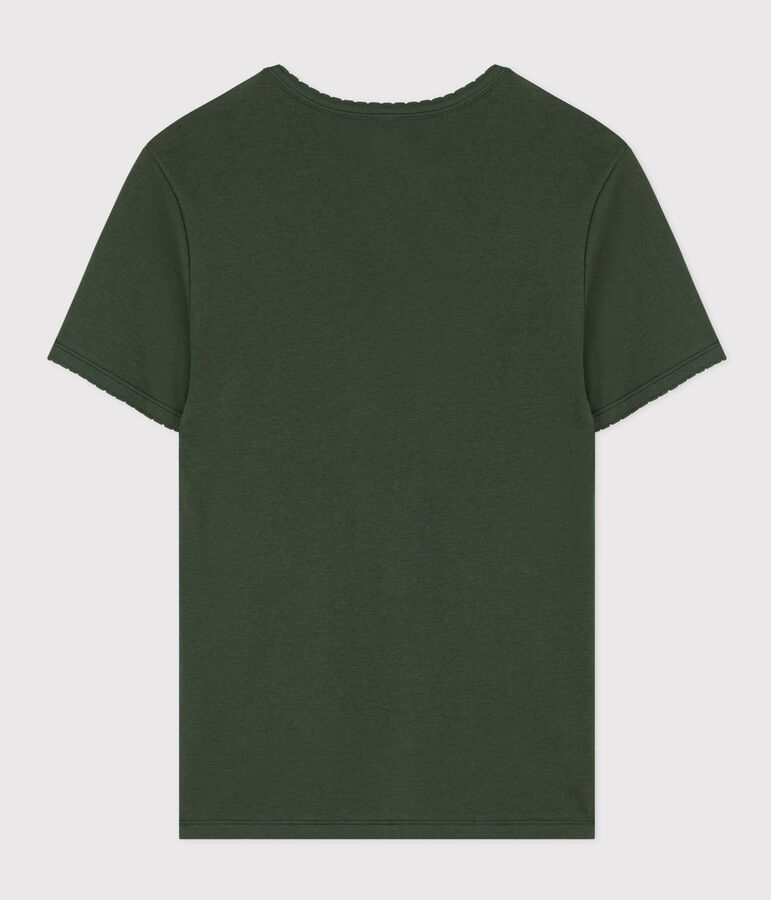 Camiseta L'ICONIQUE de algod&oacute;n de punto cocotte para mujer verde