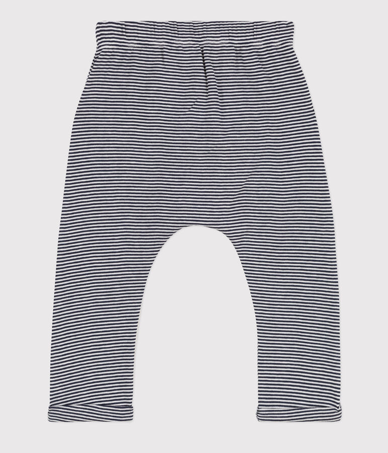 Pantal&oacute;n de algod&oacute;n ecol&oacute;gico de beb&eacute; azul/blanco