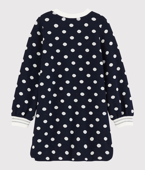 Vestido de manga larga para niña azul SMOKING/blanco MARSHMALLOW