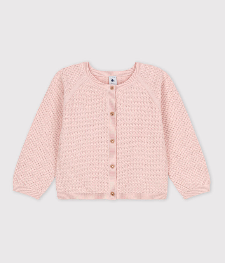 C&aacute;rdigan de algod&oacute;n de ni&ntilde;a rosa SALINE