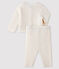 Conjunto blanco de 2 piezas de punto para bebé blanco MARSHMALLOW
