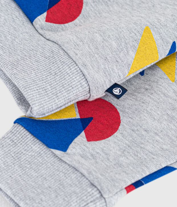 Sudadera infantil de algod&oacute;n con estampado gris/multicolor