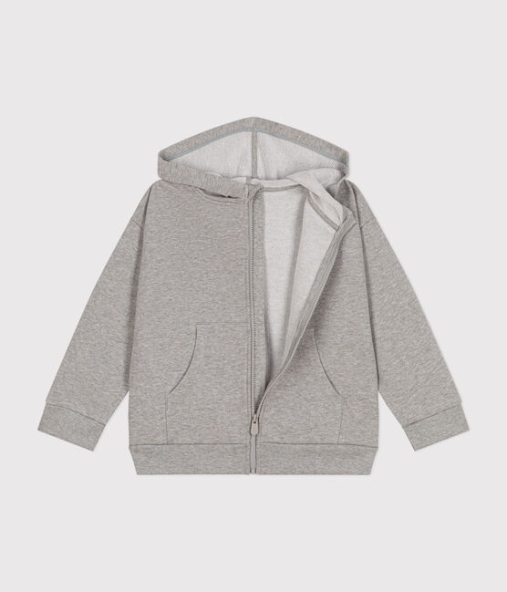 Sudadera de felpa con cremallera y capucha para niño gris CHATON CHINE