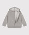 Sudadera de felpa con cremallera y capucha para niño gris CHATON CHINE
