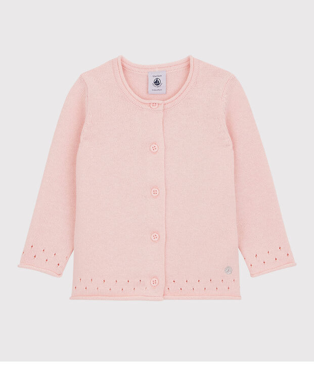 C&aacute;rdigan de punto de beb&eacute;. rosa