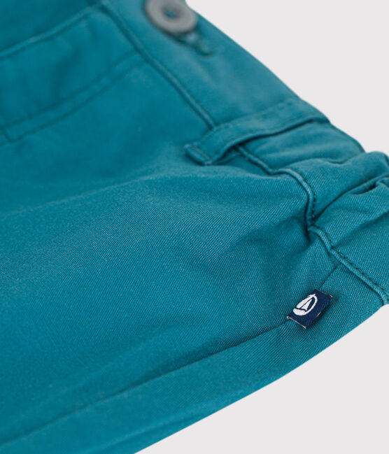 Shorts lisos de sarga para bebé verde DRAGONFLY