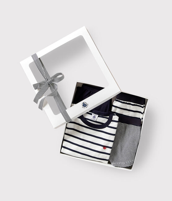 Estuche regalo con pijama y bóxeres de algodón a rayas variante 1