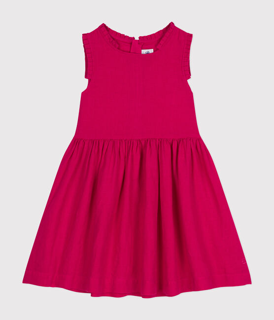 Vestido sin mangas de lino para niña rosa DELHI