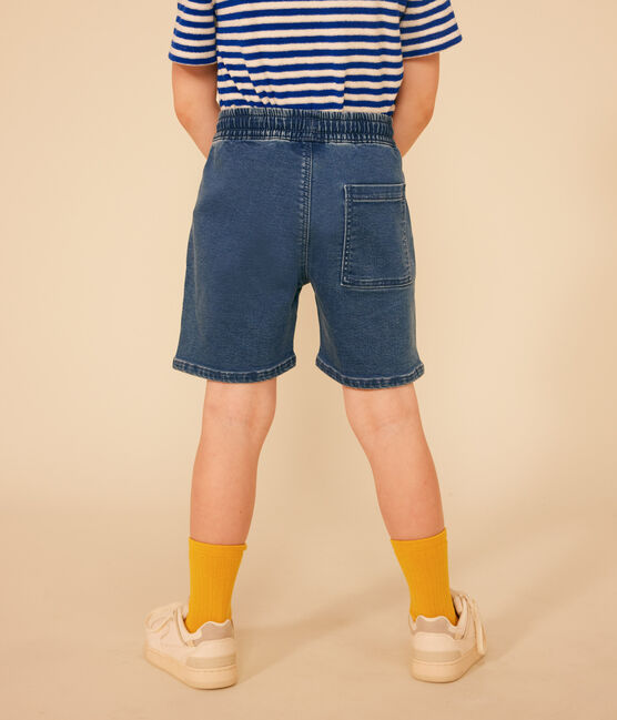 Pantalón corto de tejido vaquero para niño azul BLEU DELAVE