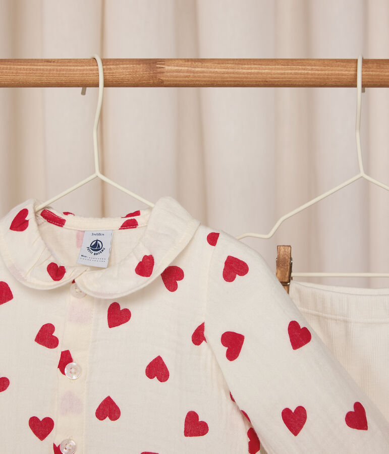 Conjunto largo de 2 piezas de algod&oacute;n con blusa estampada y leggings para beb&eacute; multicolor