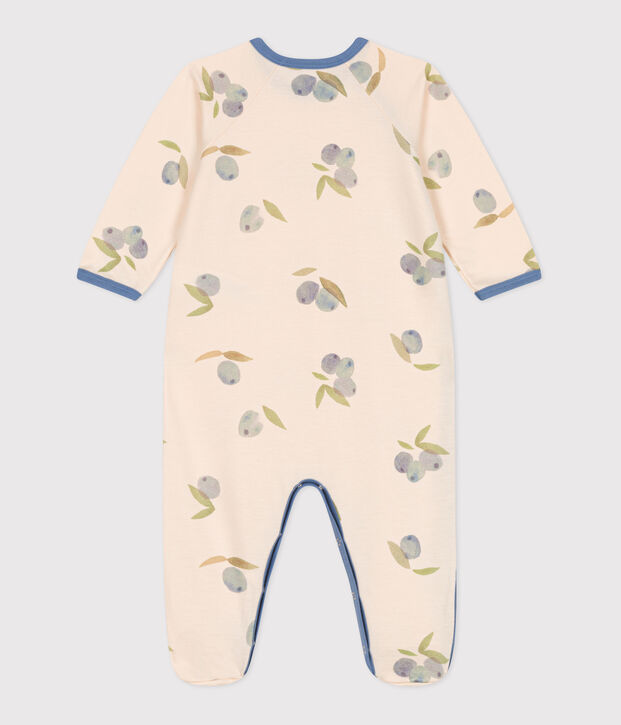 Pijama de algod&oacute;n estampado para beb&eacute; crudo/azul/multicolor