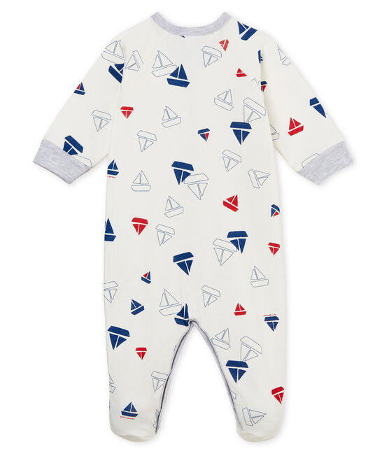 Pelele de tejido túbico para bebé niño blanco MARSHMALLOW/blanco MULTICO
