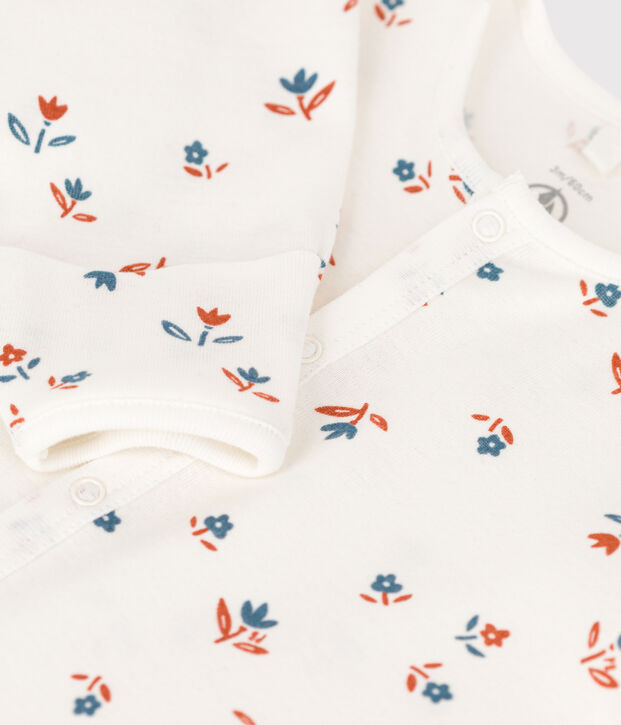 Mono saco de algod&oacute;n estampado para beb&eacute; blanco/multicolor