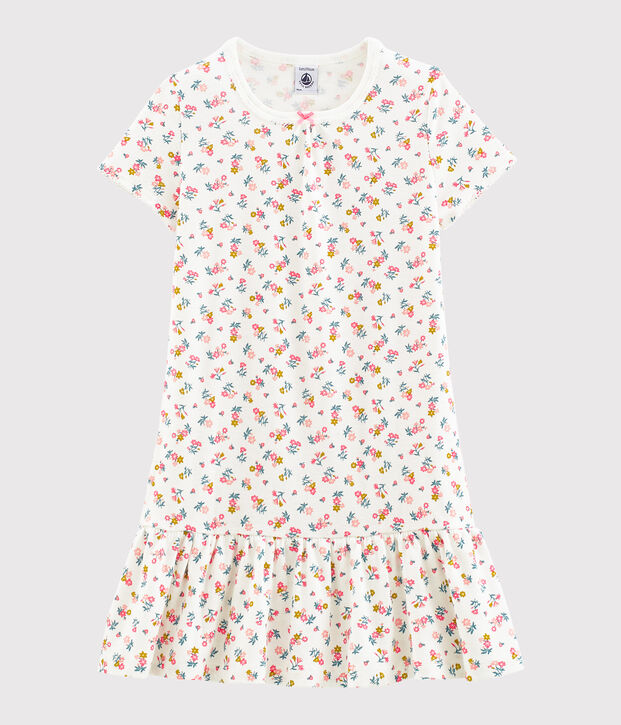 Camis&oacute;n para ni&ntilde;a de punto blanco/multicolor
