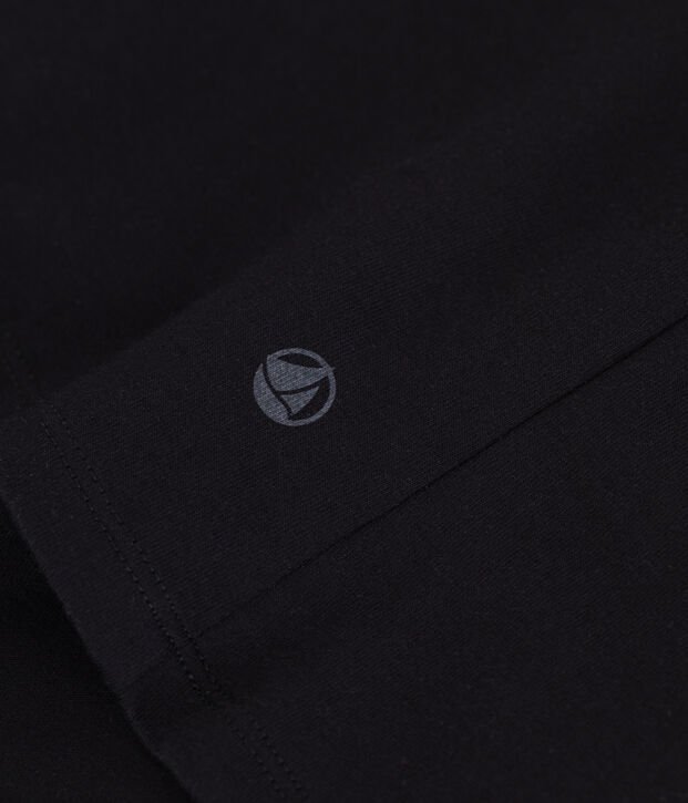 Camiseta Recta de algod&oacute;n liso para mujer negro