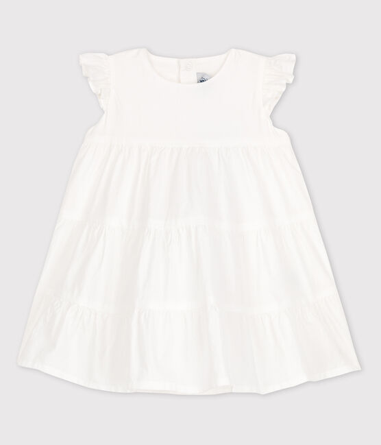 Vestido sin mangas de bebé de popelina blanco ECUME