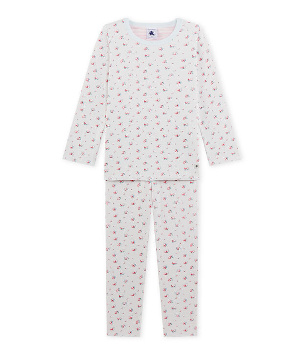 Pyjama fille imprim&eacute; petites fleurs azul/multicolor